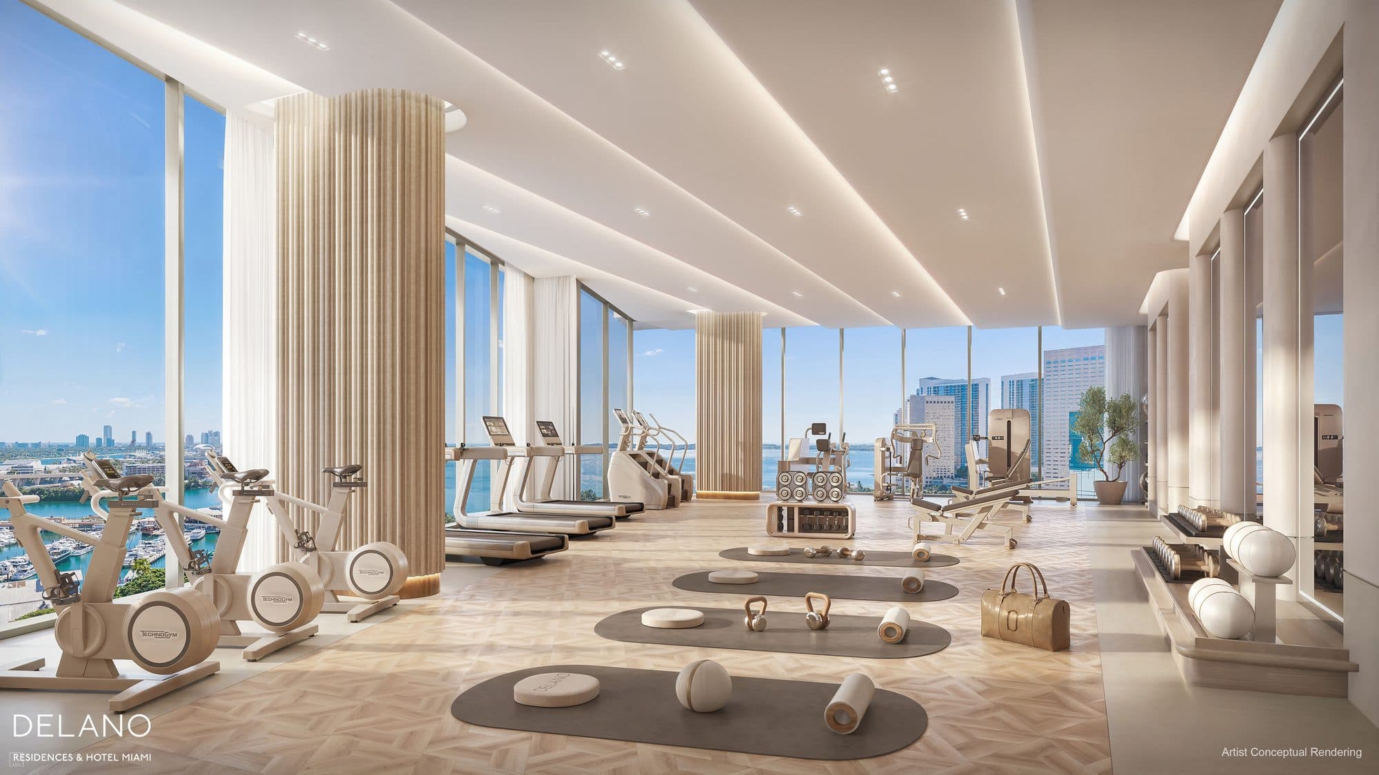 Gimnasio y estudio de movimiento en Delano Residences & Hotel Miami