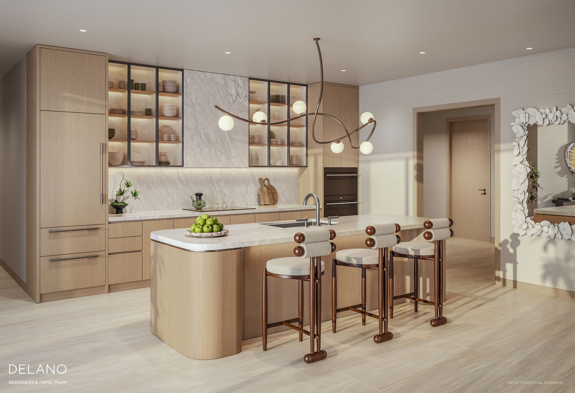 Cocina con gabinetes Italkraft y electrodomésticos Sub-Zero y Wolf